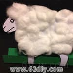 棉花团立体小羊手工