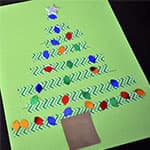 彩色胶带手工制作圣诞树卡片