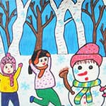 冬天儿童画作品
