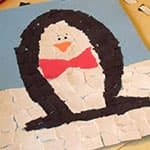 儿童手工制作企鹅撕纸贴画