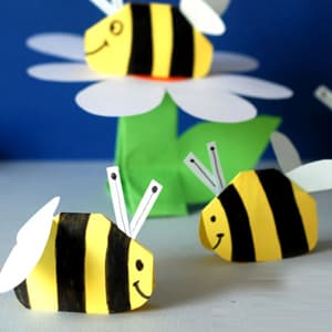 儿童春天手工制作纸艺小蜜蜂